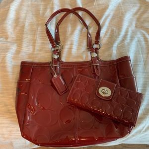 Authentic Vintage Coach Bag, Wallet, and Keychain